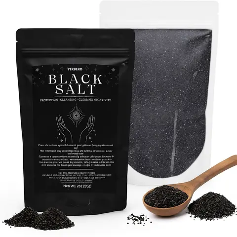 Black Salt 2 oz 56 g Premium Natural Sea Salt for Spiritual Protection Energy Clearing Ritual Support Resealable Bag