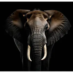 Animal Black Elephant Canvas Art Home Decor Wall Art Print Poster Painting - Frameless Canvas Poster Room Gifts Colorful Ornaments Decoration Artistic