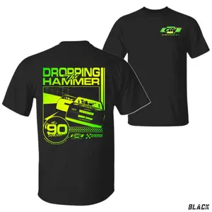 Men's Retro Racing Graphic T-Shirt - "Dropping The Hammer" Washed Cotton Tee, City Chevrolet 90s Vintage Stock Car Black T-Shirt