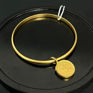 Pre-owned Chanel CC Logo Bangle Bracelet Metal twins LDJ4291