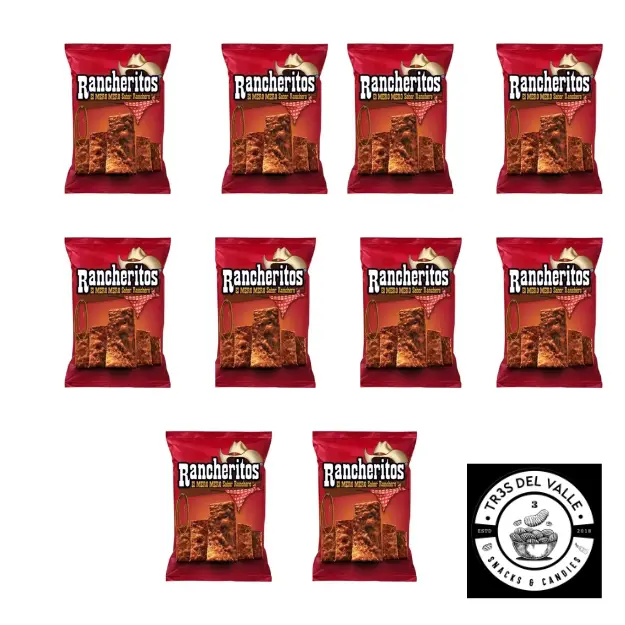 11 PK Sabritas Rancheritos-Share size (Small Size) - Mexican Chips Rancheritos  Flavored Tortilla Chips Savory Snack Crispy Crunchy Corn