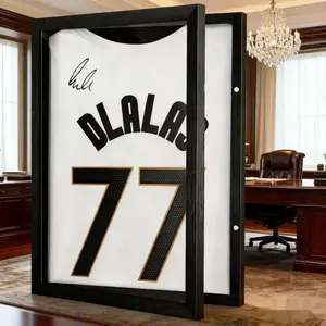 Jersey Frame Display Case 2 Pack, Large Clear Acrylic Shadow Box with Protection for Basketball Baseball Football Soccer Hockey Shirt, Wall Mount Wooden Showcase, Idea Gift for Sports Fans