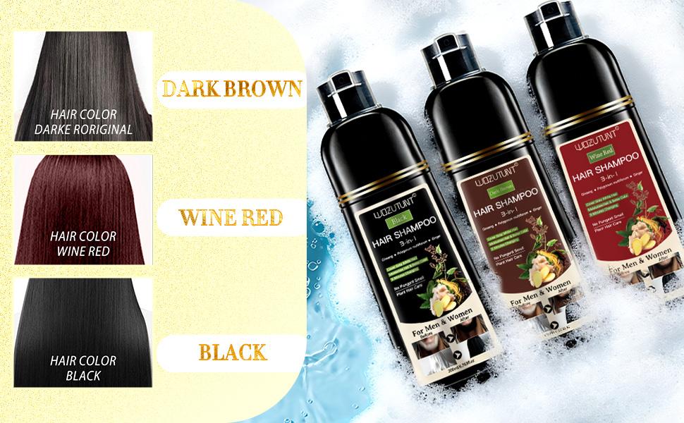 【Spring Glow-Up】200ml 3-in-1 Black Gentle Hair Dye Shampoo Covers Gray Hair Natural Plant Hair Dye Shampoo Convenience Silky Smooth Polygala Multiflora Radiant