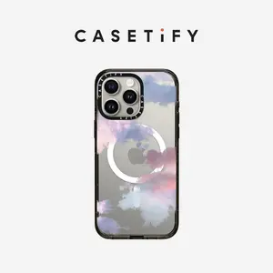 CASETiFY Clouds iPhone 15/14 Series Phone Case MagSafe Impact - Black