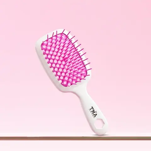 White Detangling Hair Brush for All Hair Types Gentle on Waves Curls Coils Perfect for Detangling Blow Drying Styling Detangler Combs Hair Care Comb, Styling Tool, Gentle Bristles