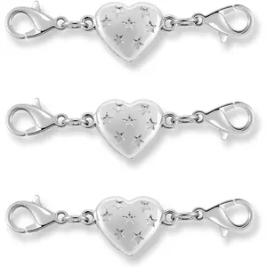 Magnetic Clasp Converter, Heart Design Lobster Clasps for Necklaces and Bracelets, Gold and Silver