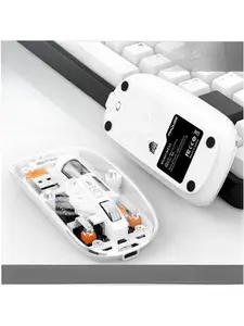 Triple-Mode Transparent Wireless Mouse – Rechargeable Silent Mouse for Laptop, Tablet, and Office Use