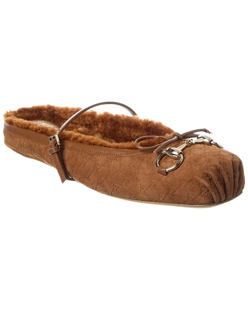 Gucci Horsebit GG Suede Mule