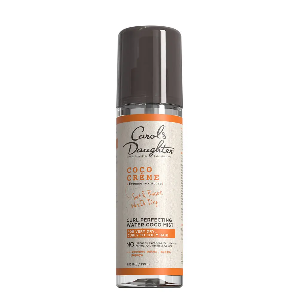 Carol's Daughter Coco Creme Curl Perfecting Water Coco Mist, with Coconut Water, Silicone Free Curl Refresher Spray, Paraben Free Curl Activating Mist for Very Dry, Curly To Coily Hair