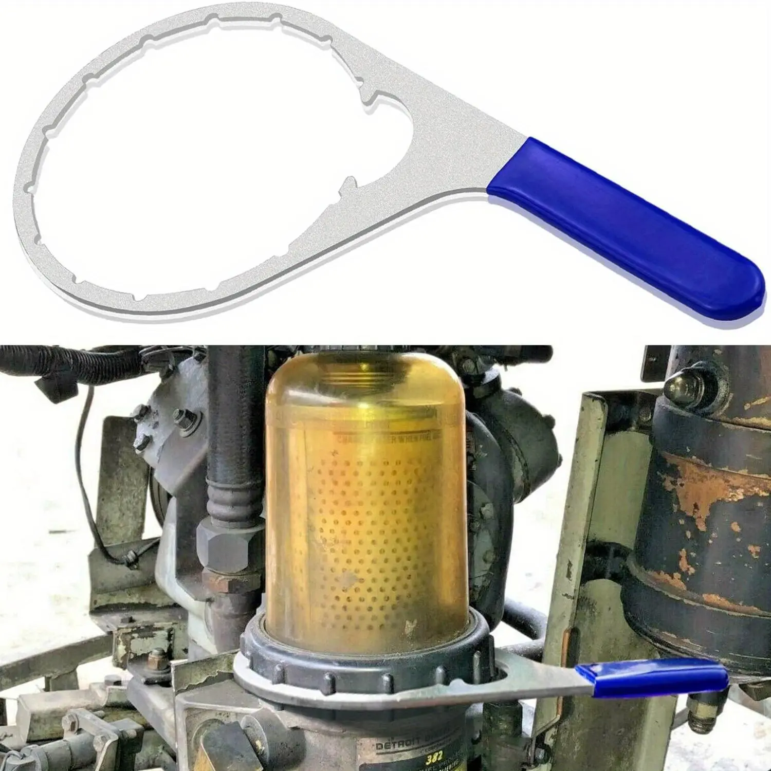 Colar/Vent Cap Fuel Filter Wrench for 380134 382 with 6 inch Inner Diameter Compatible with Detroit Diesel Truck Cummins Engines, Steel, Tightens Filters