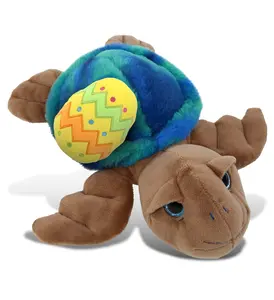 DOLLIBU 10-Inch Polyester Blue Tie-Dye Look Brown Sea Turtle Stuffed Toy with Yellow Easter Egg - Personalized Gift for Toys & Hobbies Enthusiasts