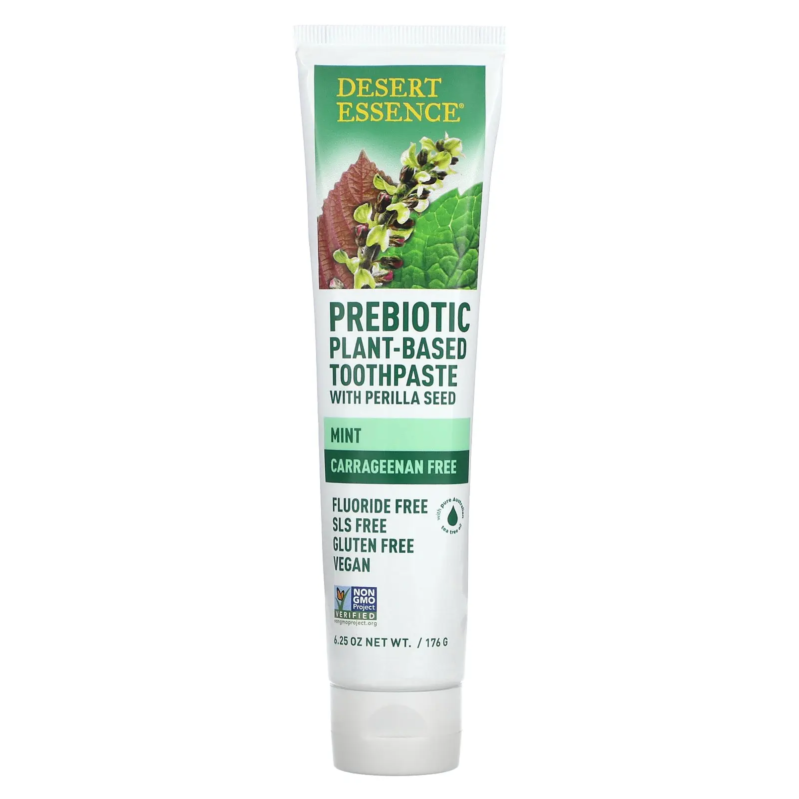 Desert Essence Prebiotic, Plant-Based Toothpaste, Mint, 6.25 oz (176 g ...