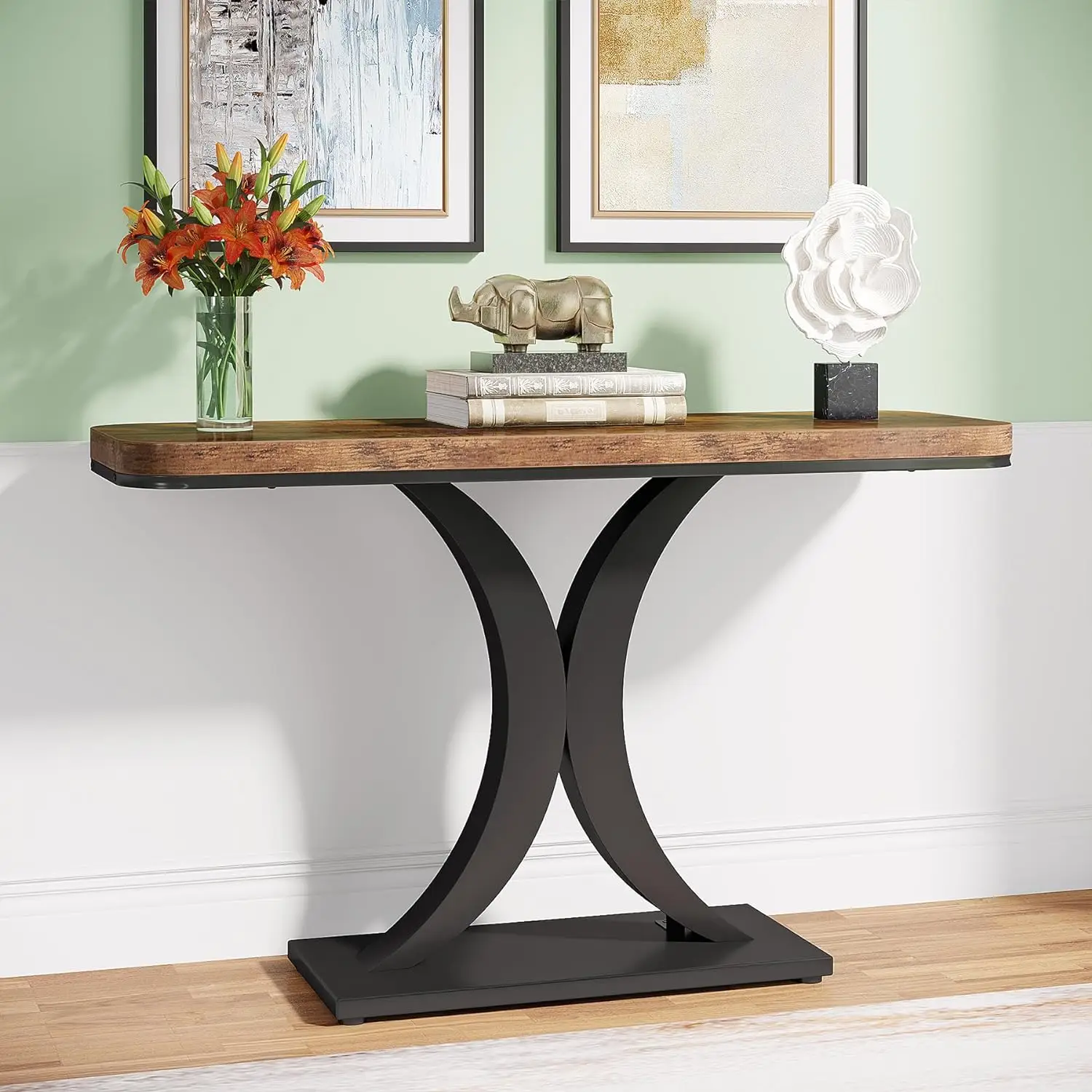 Tribesigns Industrial Console Table, 40 inch Narrow Entryway Foyer Table
