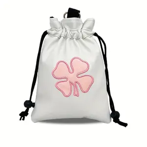 Golf Valuable Item Bag with Drawstring, Portable Packaging for Golf Balls, Unique Gift for Golfers Men & Women