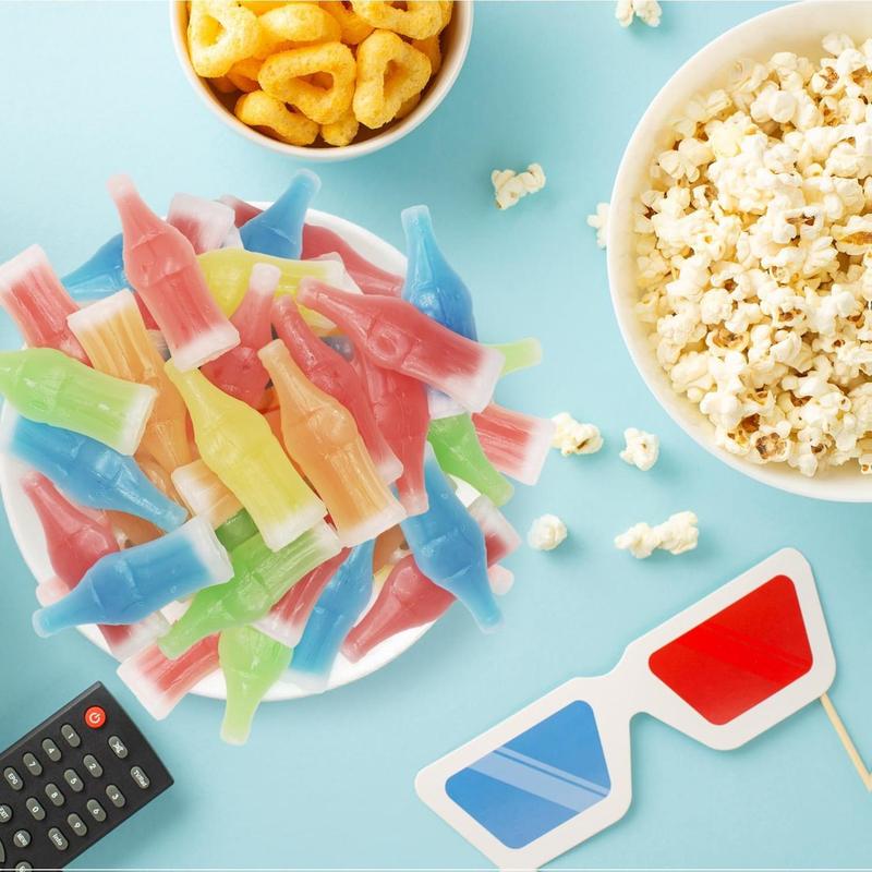 Wax Bottle Candy, 8 OZ Bag (½ LB), Retro Nostalgic Candies with Fruity Liquid Center, TikTok Trend Snack, Assorted Colors and Flavors, Heat Sealed for Freshness, Perfect for Parties and Gifts