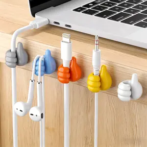 30/50Pcs Creative Silicone Thumb Wall Hook - Multifunction Adhesive Cable Clip , Self Adhesive Thumb Cable Organizer Clips Key Hanger