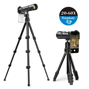 【TikTokShopBlackFriday】APEXEL TeleCular 3 20-60X HD Mobile Phone Telephoto Zoom Lens with Tripod for iPhone 16 Pro Max Samsung Android Durable Large-Aperture Lens for Wildlife Shots Smartphone Cellphone