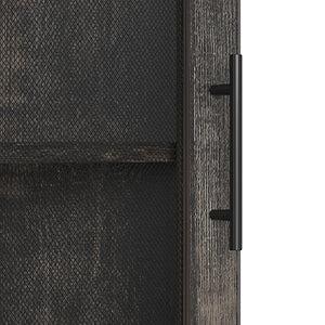 【GARVEE】Industrial Corner Wine Cabinet with Removable Rack and Glass Holder in Dark Wood Finish, Perfect for Stylish Wine Storage and Display in Home Bars or Living Spaces, Combining Functionality and Aesthetic Appeal for Wine Enthusiasts and Entertainers