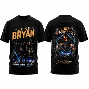 Luke Bryan 2026 Tour 3D Gift For Fans Front Back Print Streetwear Tee Shirt