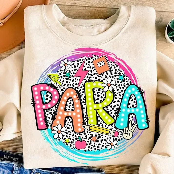 Parapro Dalmatian Shirt , Dalmatian Dots , Back To school , Teacher Appreciation, Teacher Gift, Para , Bright Doodles Dots