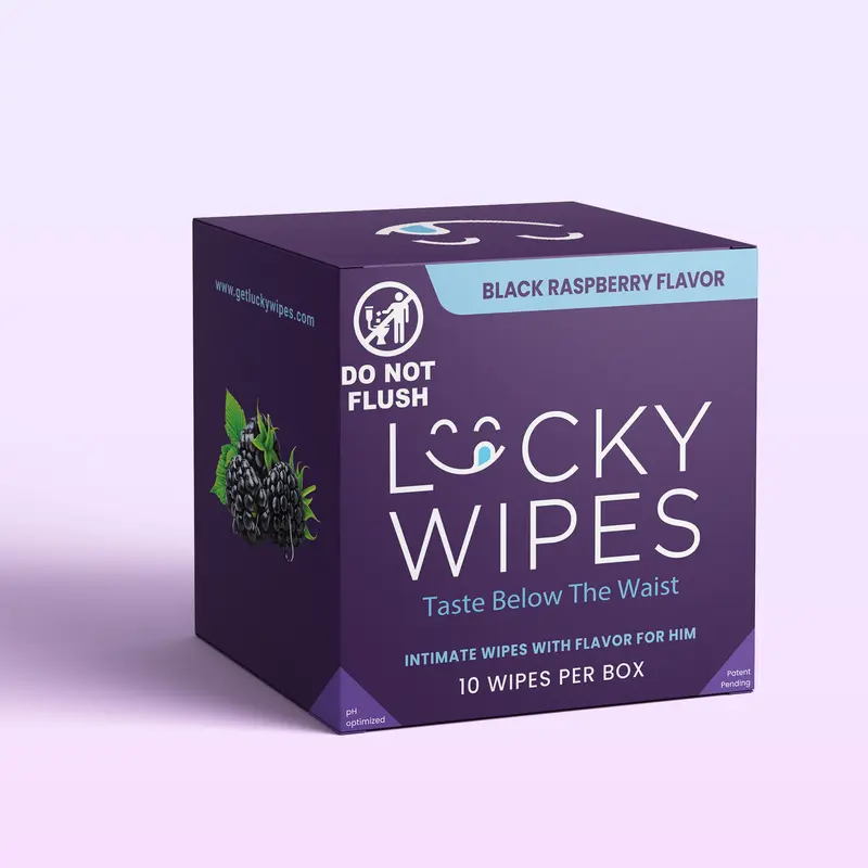 NEW RELEASE Black Raspberry Flavored Lucky Wipes For Men Intimate Wipes