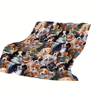 Comfortable Flannel Pet Blanket-Soft And Warm, Suitable For Sofa, Nap, Air Conditioning, Office, Travel, Camping, Home Decoration, Four Seasons Comfortable, Birthday Gift Christmas Halloween Thanksgiving Gift