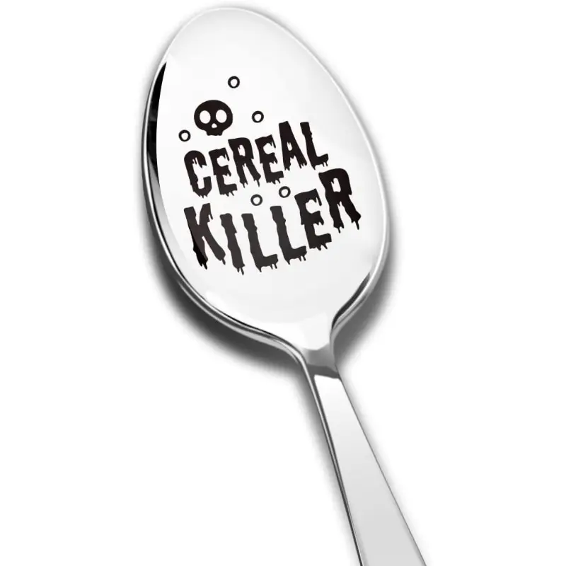Funny Stainless Steel Spoon for Cereal, Perfect Gift for Birthdays, Graduations & Christmas, Kitchen Accessories, Tea, Coffee, Dessert Spoons & Candy Spoon