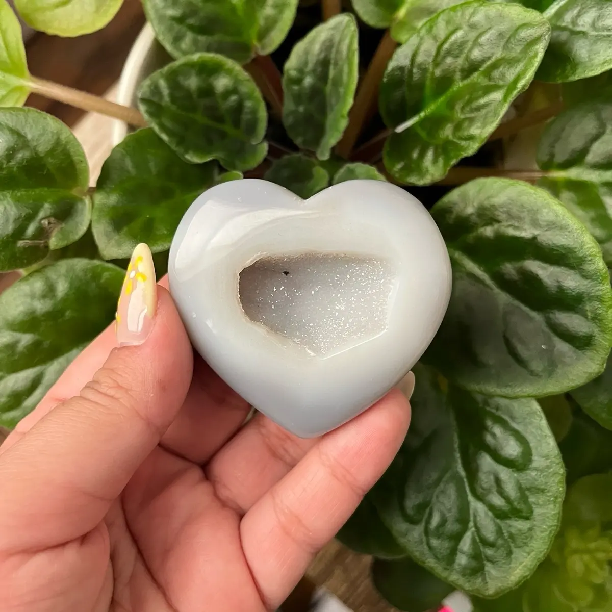 druzy blue lace agate heart crystal