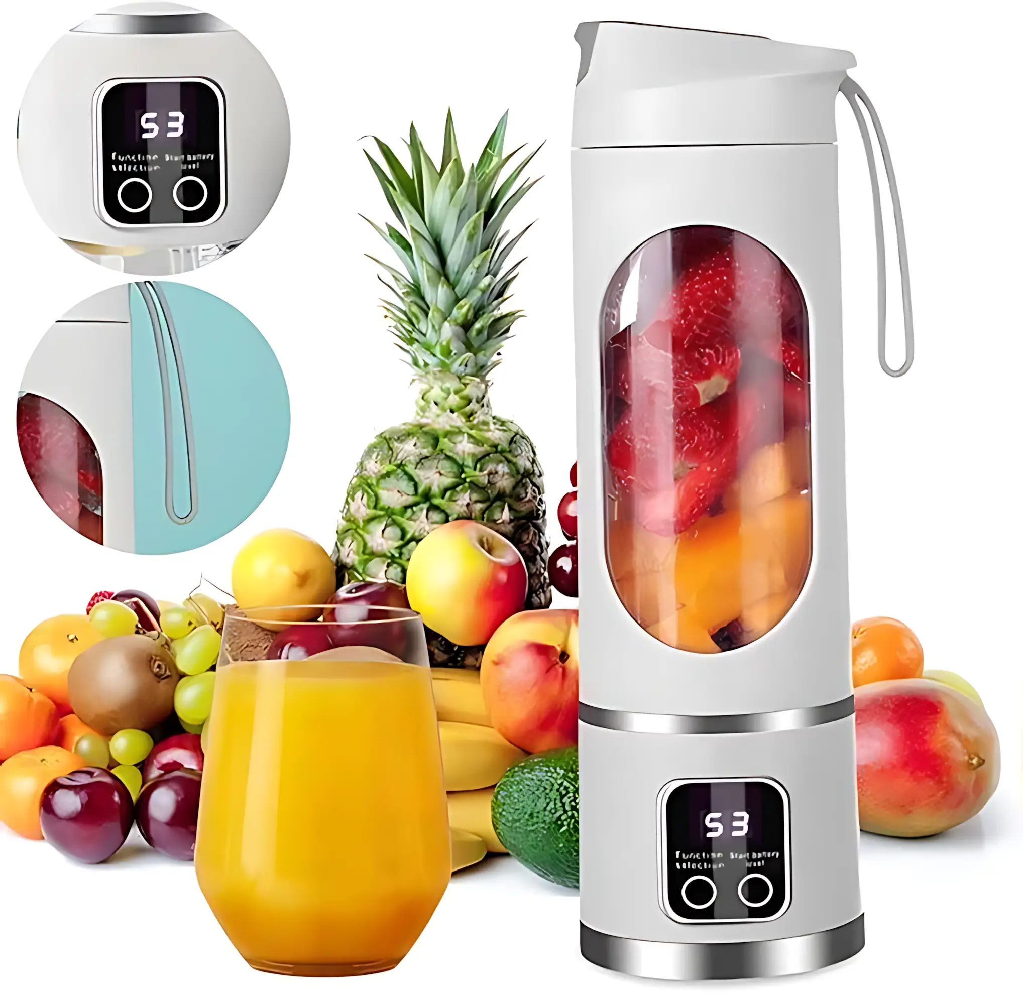 Best Mini Juicer Blender – 2-in-1 Ice Crusher & Smoothie Maker | Perfect for Liquid Diets, Fresh Juice, Shakes, Baby Food | USB Rechargeable & Easy to