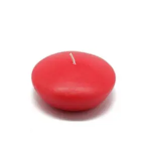 212 MAIN Round Unscented Lavender Decor 3 in. Handpoured Wax Floating Candles, Ruby Red - 12 Pieces per Box