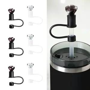 Cup Accessories Set, 6 Pack Bling Diamond Straw Cover, Straws Cap for 30&40oz Tumblers, 0.4in Lid Accessories for Tumblers Cup, Straw Topper for 10mm Straws halloween