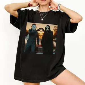 Horror Movies Characters Shirt,90s Horror Movie Shirt,Scary Movie Shirt,Michael and Ghost Heart Hands Shirt,Matching Halloween Gifts