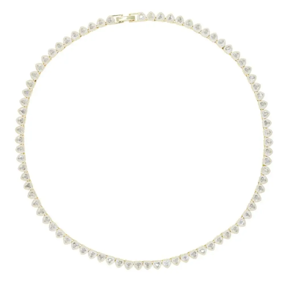 N356 Gold White Stone White Drop Oil 41cm