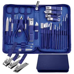 Kit30 Stainless Steel with Folding Bag manicure and pedicure set Pedicure Scissors Nail Tool Set 30-Piece Nail Clipper Kit