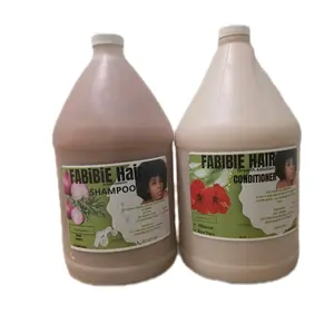 Fabibie hair 100% organic 2 galon rince ak shampoo vin komanse biznis ou produits natural straight black female heat resistant formula