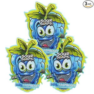 Sour Slaps 3-Pack Flavored Sour Candy Belts - Deliciously Sour, Fresh & Chewy, Extreme Sour Kick, Vegetarian, Choose From 8 Mouth Watering Flavors (Strawberry (3-Pack))