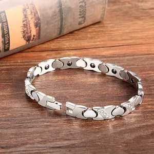 OIDEA Magnetic Stainless Steel Bracelet with Infinity Heart and Rhinestone Diamond, Health Wristband