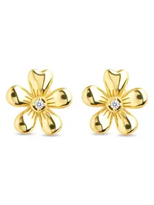Sterling Forever Jocelyn CZ Micro Flower Stud Earrings – 14K Gold Plated Dainty Floral Studs for Women – Elegant CZ Petals with Post Back.