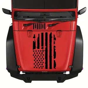 Car Hood Sticker, American Flag Pattern Car Decal, Self-adhesive Car Decorative Sticker, Universal Car Exterior Accessories, Truck Car Decal