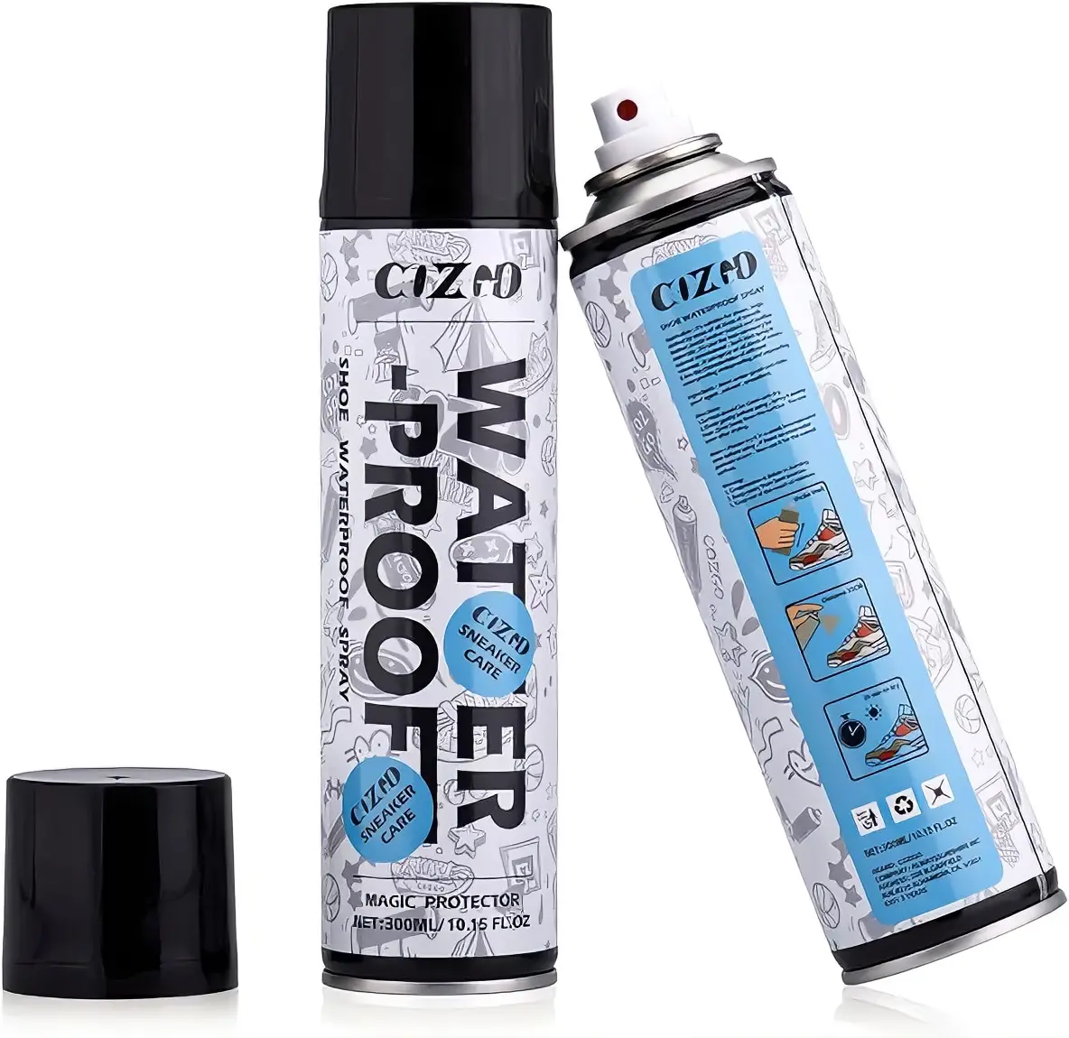 Nano Waterproof Footwear Protector Spray - Rain & Stain Repellent for Sneakers, Suede, Leather - 10.15 fl oz