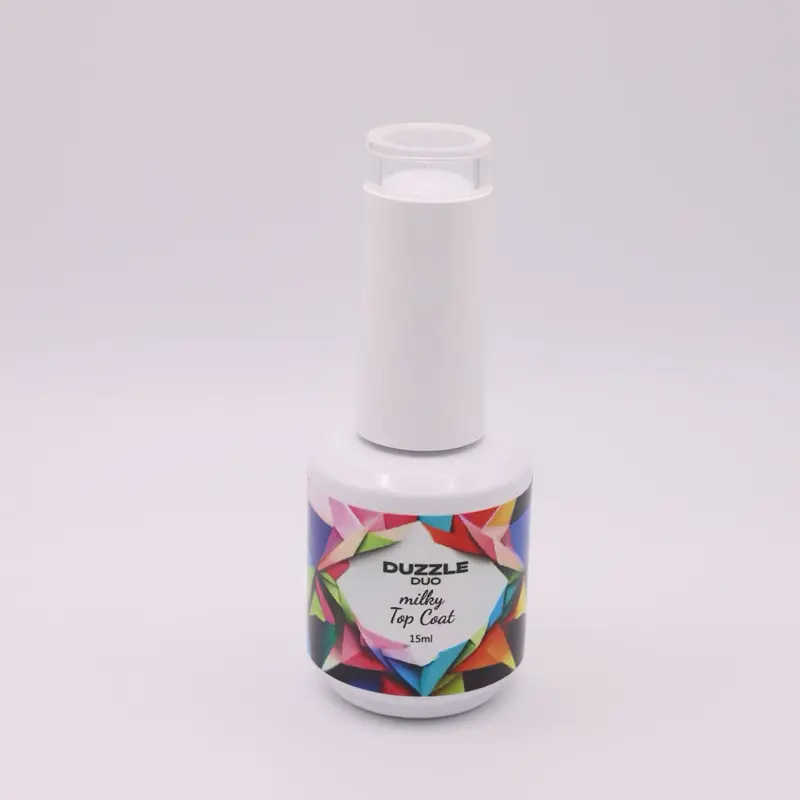 DUZZLE DUO Milky top coat- Nail Polish for Nail Art - Single Tube - Classic Design- Nail Care- Manicure