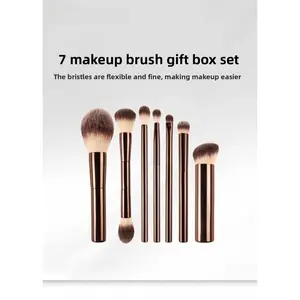 7 Piece Makeup Brush Set Premium Soft Synthetic Full Face Kit Foundation Powder Blush Eyeshadow Brushes Seamless Blending Travel Friendly Gift Box TikTok Trending Must-Have Beauty Tools