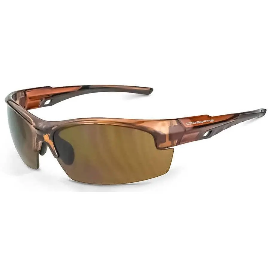 Crucible Style Protective Eyewear for Unisex Users, Crystal Brown Frame with an Adjustable Rubber Nosepiece & Nonslip Temple Grips, Z87.1 Work Safety Equipment with UV Protection, Z87.1 Rated, Industrial, Rubber Temples