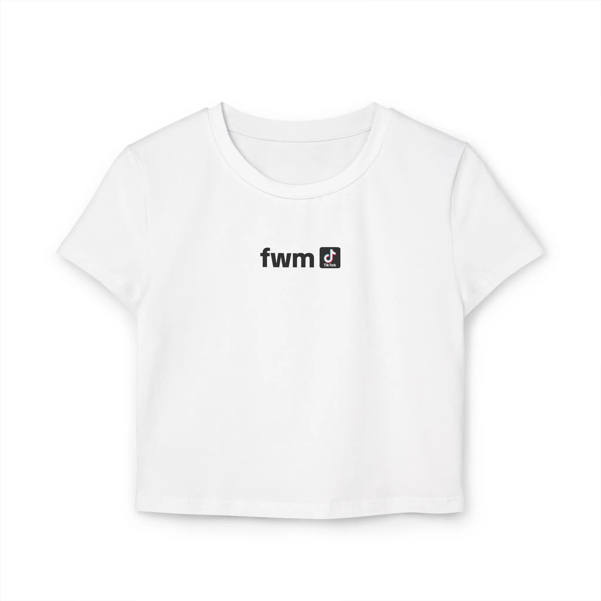 Funny TikTok "fwm" Hosts Livestreamers Tee (Small Text), Social Media Influencer Shirt, Cotton T-Shirt, Trendy Women's Baby Tee (Small Text), TikTok Sayings Merch, Trendy Tee