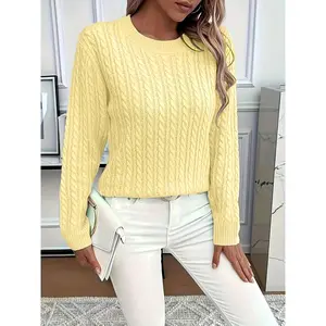 Plus Size - Plus-Size Women'S Elegant Solid Color Round-Neck Sweater a Must-Have in Turquoise for All Seasons, Made from Soft And Durable Fabric, Versatile Both Casual Formal Wear