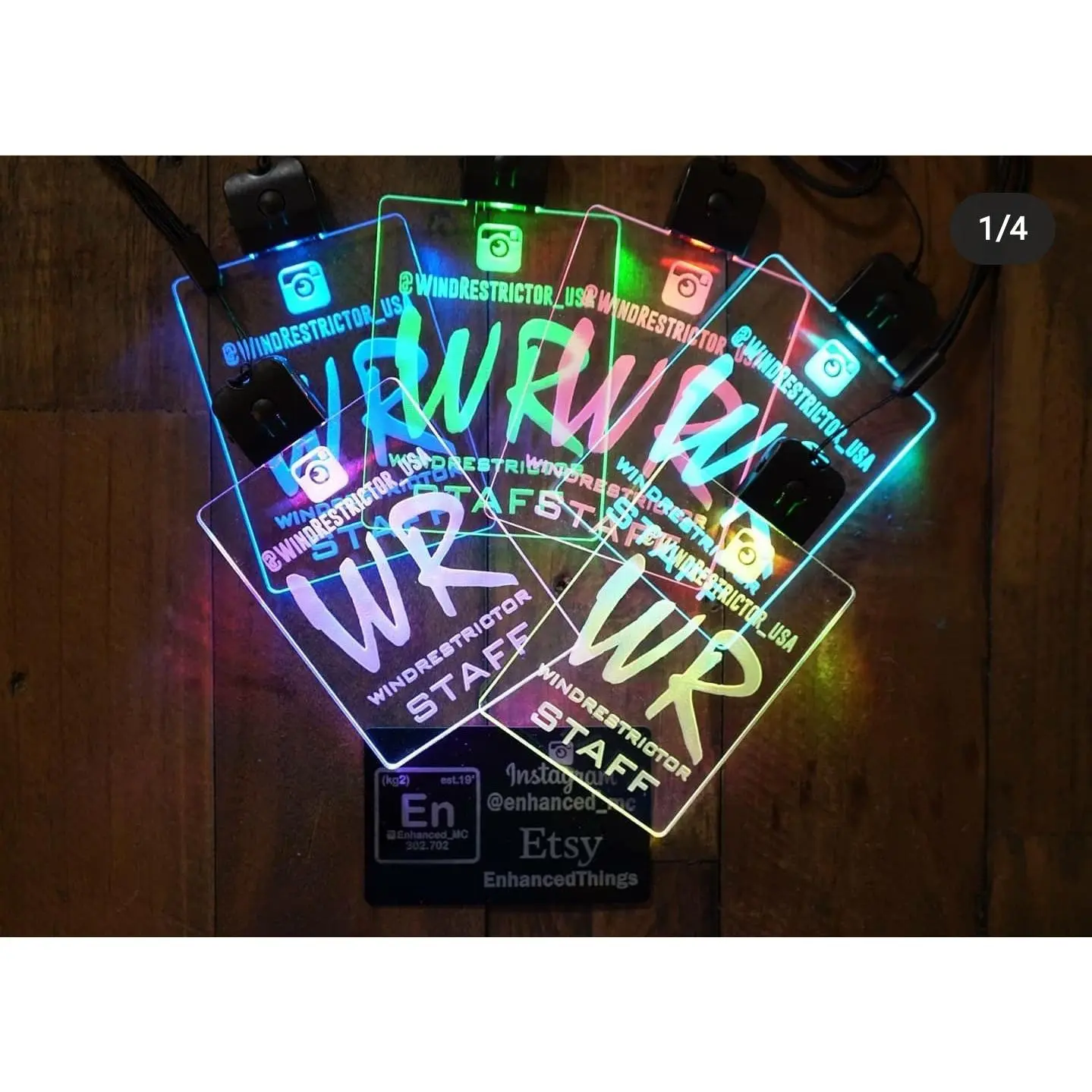 EnhancedThings RGB LED ID Necklace or Keychain - Eye-Catching Subtle Style for Trade Shows & Personal Wear