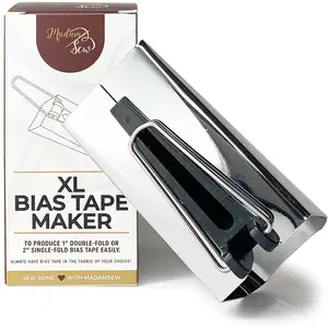XL Bias Tape Maker Tool - 50mm Single and Double Fold Bias Tape Binding Tool for Quilting, Fabric Tube for Coordinating Quilt Seam Binding Maker