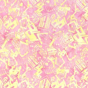 Banyan Secret Garden Batiks Birdhouse Toss Pink Punch 1 Yard Cut