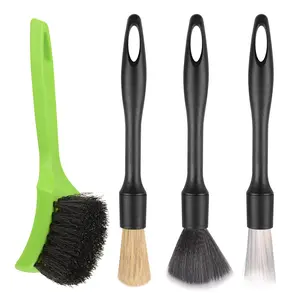 4Pcs Car Detailing Brush Kit Set for Interior & Exterior Cleaning, Premium Car Wash Brush, Automotive Detail Brushes for Cleaning Wheels, Engine, Interior, Air Vents, Car, Motorcy