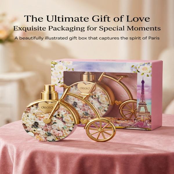 Deold  Bicycle Design Rose Perfume Eau de Parfum Spray for Women, Fruity, Floral & Woody Fragrance Notes,